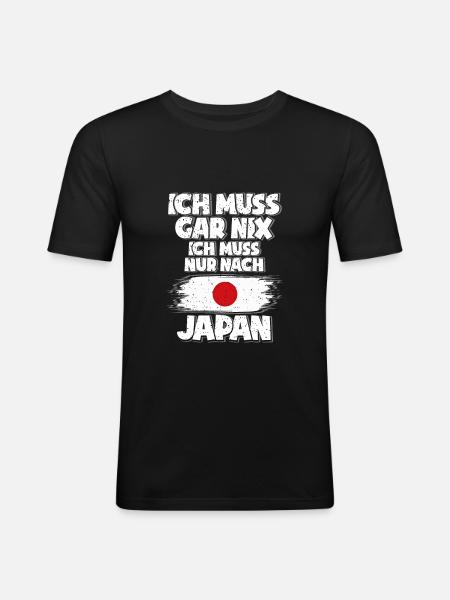 Japan - Männer Slim Fit T-Shirt - Schwarz