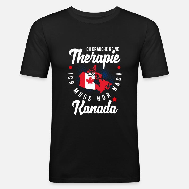 Kanada - Männer Slim Fit T-Shirt - Schwarz
