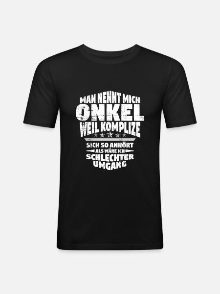 Onkel - Männer Slim Fit T-Shirt - Schwarz
