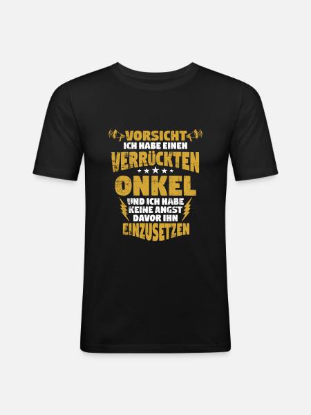 Onkel - Männer Slim Fit T-Shirt - Schwarz