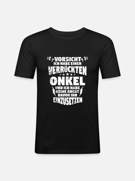 Onkel - Männer Slim Fit T-Shirt - Schwarz