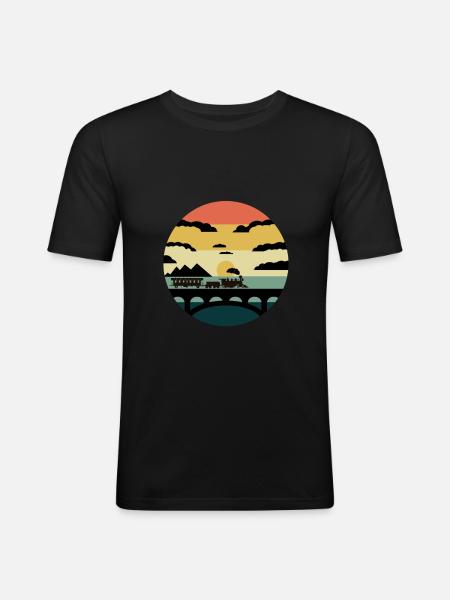 Train trains train modèle - T-shirt près du corps Homme - noir