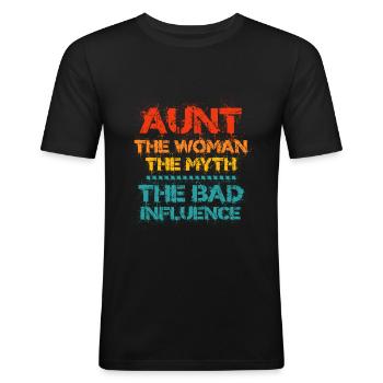 tante - T-shirt près du corps Homme - noir - Devant - Nik (191cm)