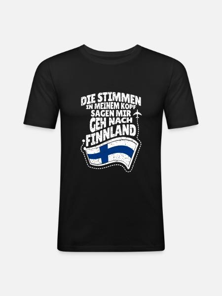 Finnland - Männer Slim Fit T-Shirt - Schwarz