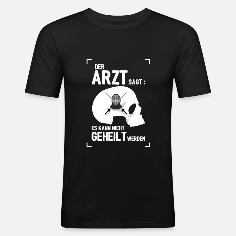 Fechten - Männer Slim Fit T-Shirt - Schwarz