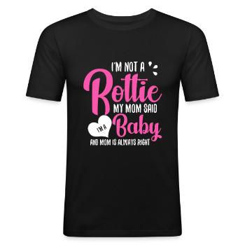 rottweiler - T-shirt près du corps Homme - noir - Devant - Nik (191cm)