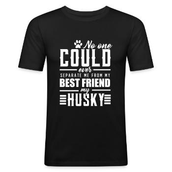 Husky - T-shirt près du corps Homme - noir - Devant - Nik (191cm)