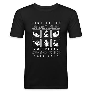 Wasserball - Männer Slim Fit T-Shirt - Schwarz - Vorne - Nik (191cm)