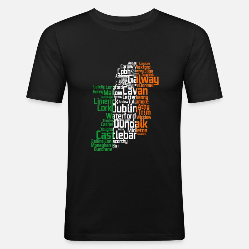 Irland - Männer Slim Fit T-Shirt - Schwarz