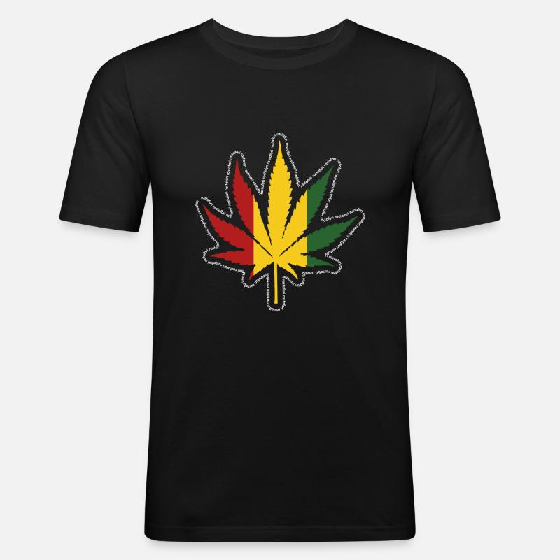 Reggae - Männer Slim Fit T-Shirt - Schwarz