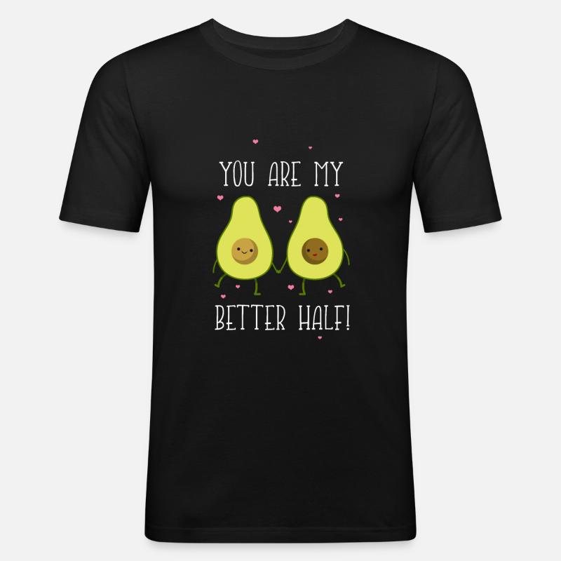 Avocado - Männer Slim Fit T-Shirt - Schwarz