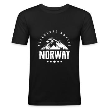 Norwegen - Männer Slim Fit T-Shirt - Schwarz - Vorne - Nik (191cm)