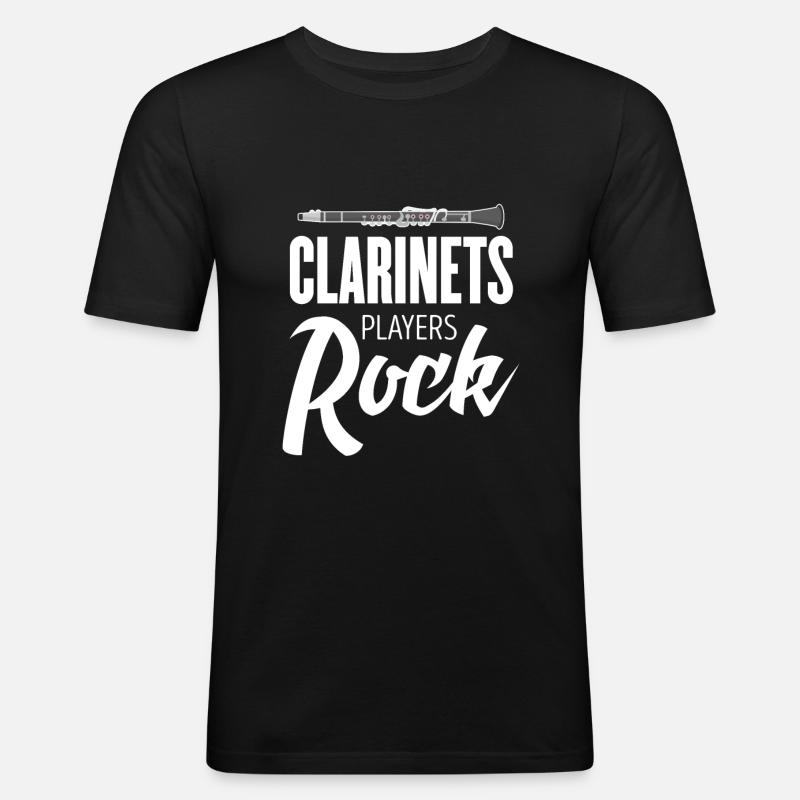 Klarinette - Männer Slim Fit T-Shirt - Schwarz