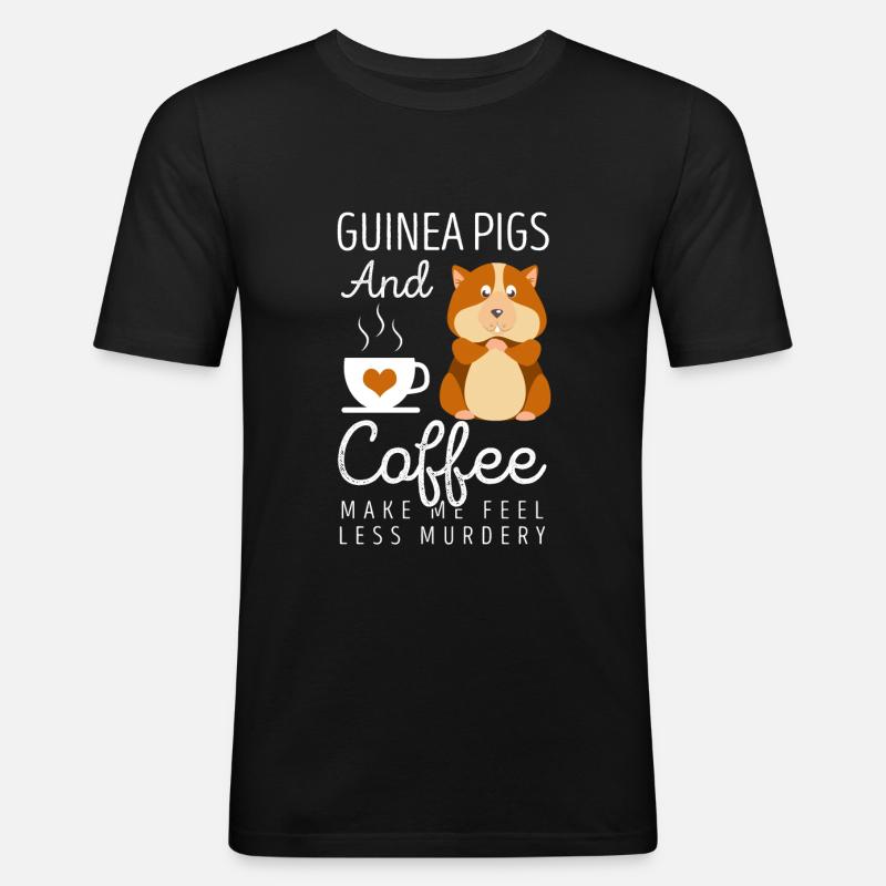 Cochon d'Inde - T-shirt près du corps Homme - noir