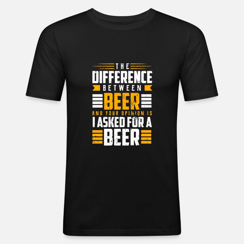Bier - Männer Slim Fit T-Shirt - Schwarz