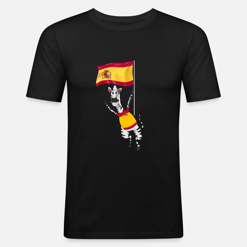 Spanien - Männer Slim Fit T-Shirt - Schwarz