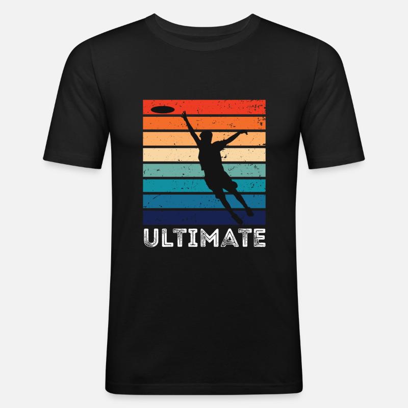 Frisbee - Männer Slim Fit T-Shirt - Schwarz