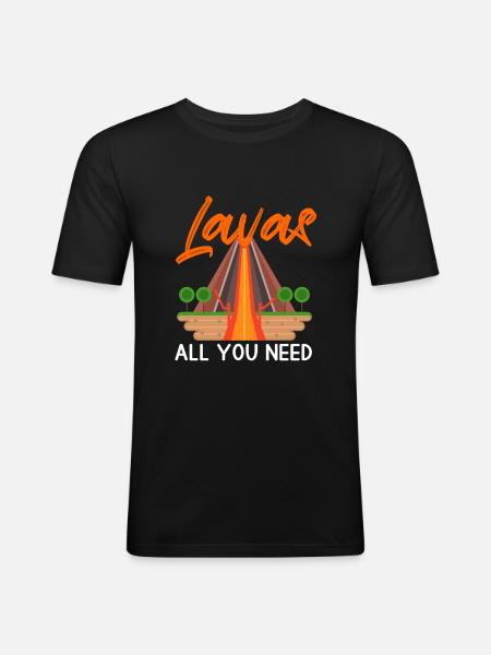 vulcano vulcani amanti del vulcano camicia vulcano divertente - Maglietta aderente da uomo - nero