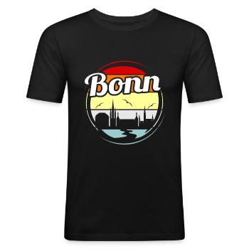 Bonn - Men's Slim Fit T-Shirt - black - Front - Nik (191cm)