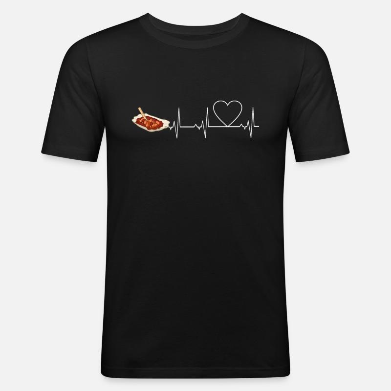 Currywurst - Männer Slim Fit T-Shirt - Schwarz