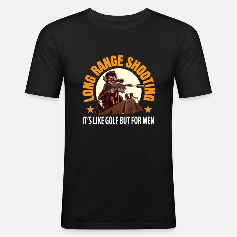 Sniper Monkey Geschenk. - Männer Slim Fit T-Shirt - Schwarz