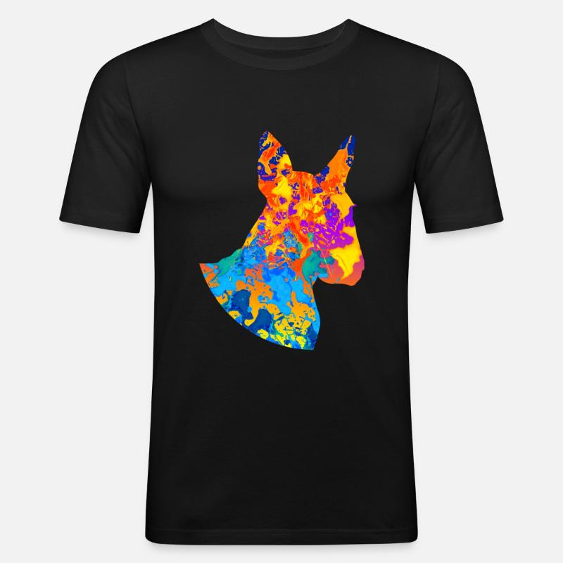 Bullterrier Bull Terrier Geschenkidee - Männer Slim Fit T-Shirt - Schwarz