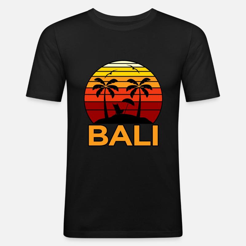 Bali - Männer Slim Fit T-Shirt - Schwarz