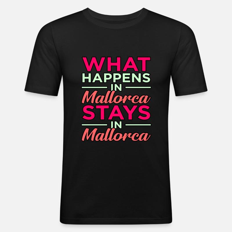 Mallorca - Männer Slim Fit T-Shirt - Schwarz