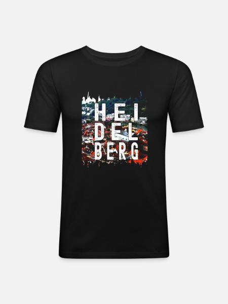 Heidelberg - Männer Slim Fit T-Shirt - Schwarz