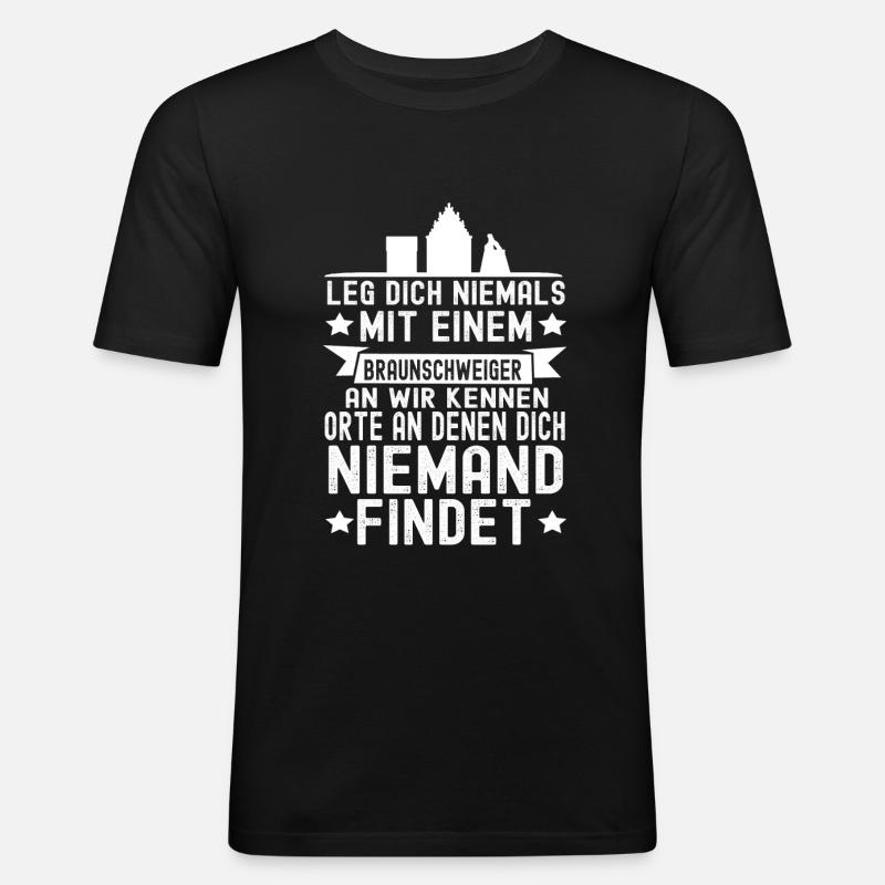 Braunschweig - Männer Slim Fit T-Shirt - Schwarz
