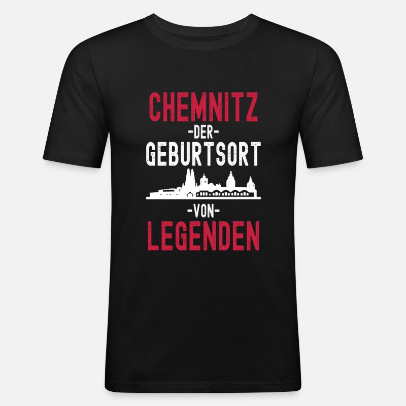 Chemnitz - Männer Slim Fit T-Shirt - Schwarz