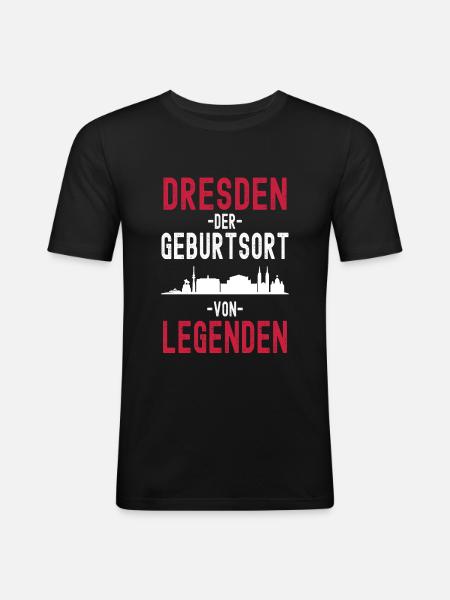 Dresden - Männer Slim Fit T-Shirt - Schwarz