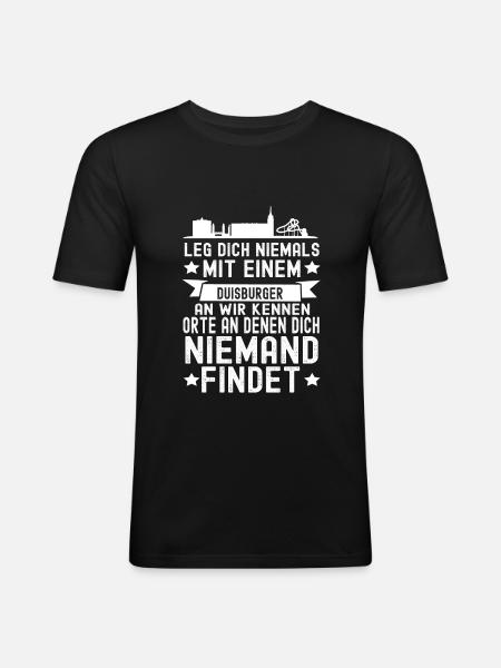 Duisburg - Männer Slim Fit T-Shirt - Schwarz