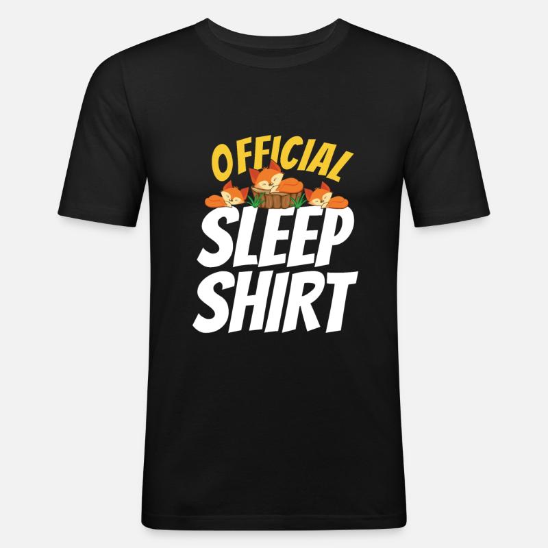 Nice sleeping Fox gift - Men's Slim Fit T-Shirt - black