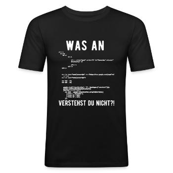 Informatik Informatiker Lustiges Programmierer - Männer Slim Fit T-Shirt - Schwarz - Vorne - Nik (191cm)