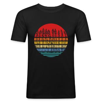 Spargel - Männer Slim Fit T-Shirt - Schwarz - Vorne - Nik (191cm)
