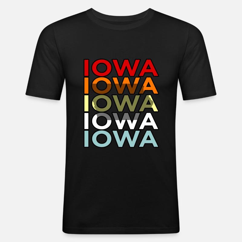 Iowa-bewohner-geschenk - Männer Slim Fit T-Shirt - Schwarz