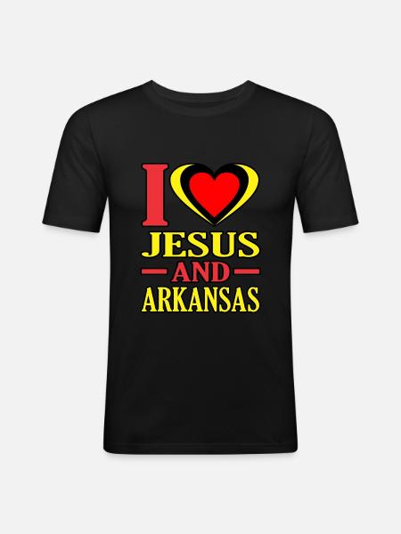 Love Jesus Arkansas Gift - Men's Slim Fit T-Shirt - black