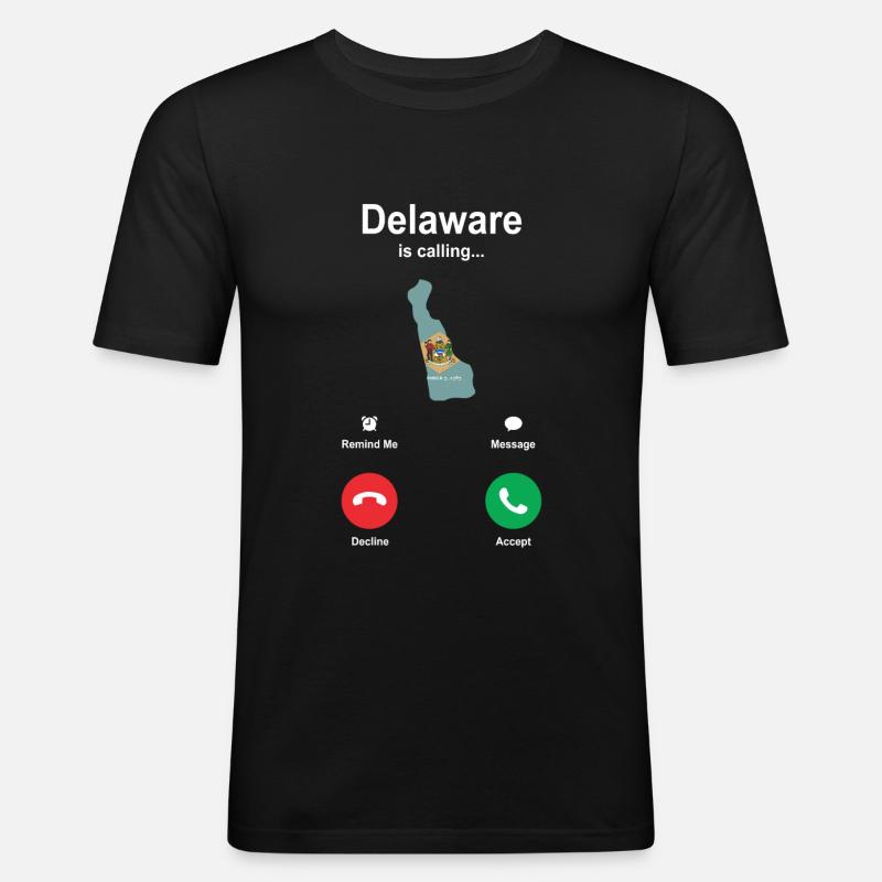 Reisendes Delaware geschenk - Männer Slim Fit T-Shirt - Schwarz