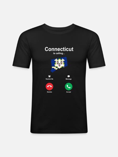 Connecticut-reisen-geschenk - Männer Slim Fit T-Shirt - Schwarz