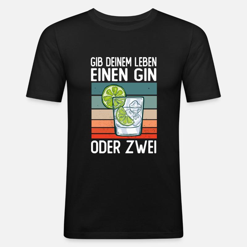 Gin - Männer Slim Fit T-Shirt - Schwarz
