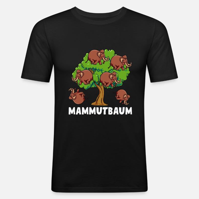 Mammutbaum Mammut Geschenkidee - Männer Slim Fit T-Shirt - Schwarz