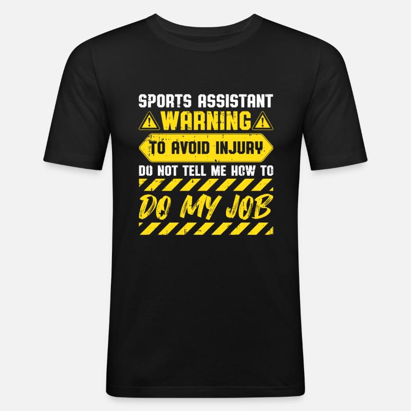 Sportassistent - Männer Slim Fit T-Shirt - Schwarz