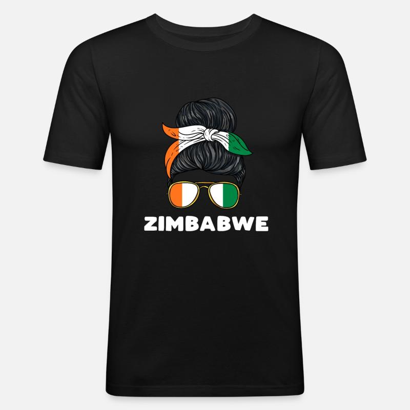 Simbabwe Mädchen - Männer Slim Fit T-Shirt - Schwarz