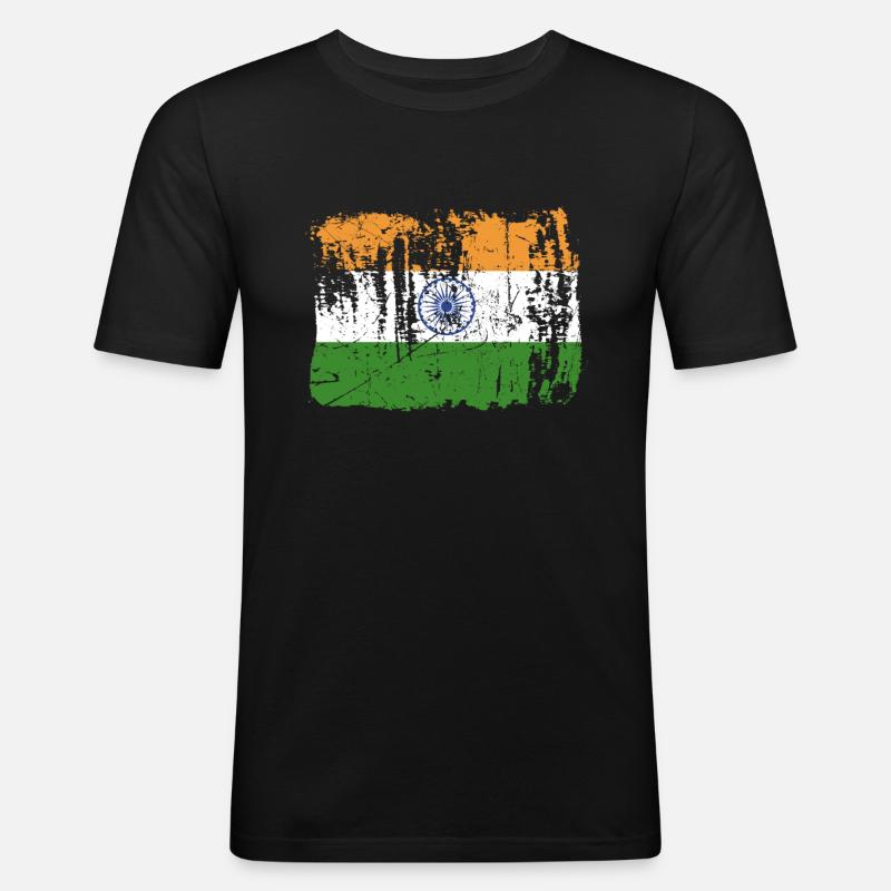 Indien Pride Geschenk - Männer Slim Fit T-Shirt - Schwarz