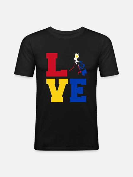 Love Philippines Gift - Men's Slim Fit T-Shirt - black