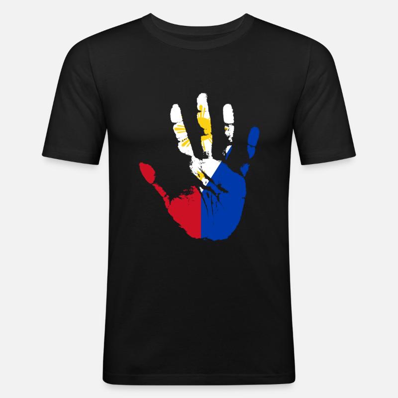 Support Philippines Gift - Men's Slim Fit T-Shirt - black