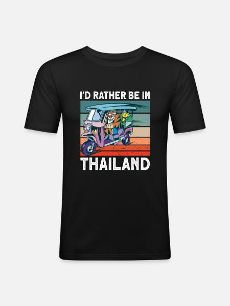 Tricycle Thailand Gift - Men's Slim Fit T-Shirt - black