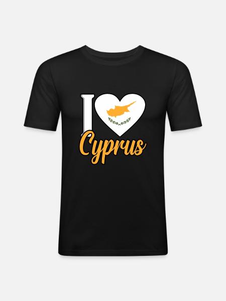 Chypre - T-shirt près du corps Homme - noir