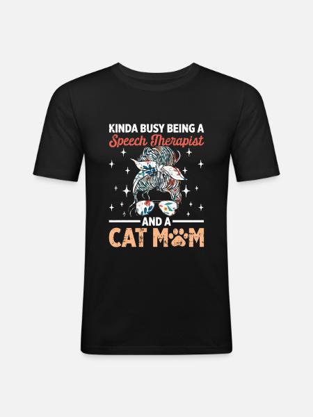 Sprachtherapeut Logopäde Geschenk - Männer Slim Fit T-Shirt - Schwarz